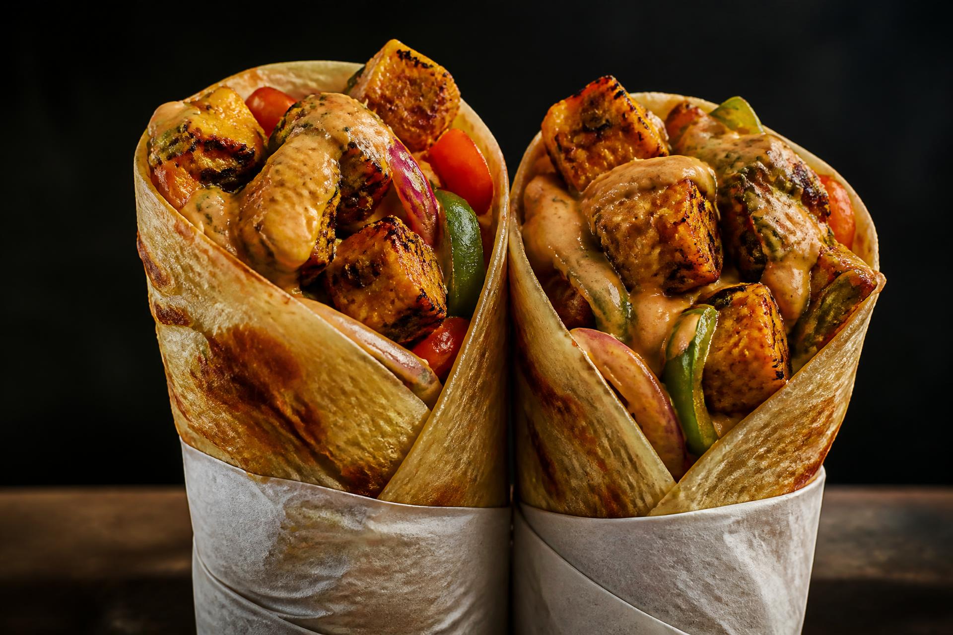 Paneer tikka rolls packed with charred paneer